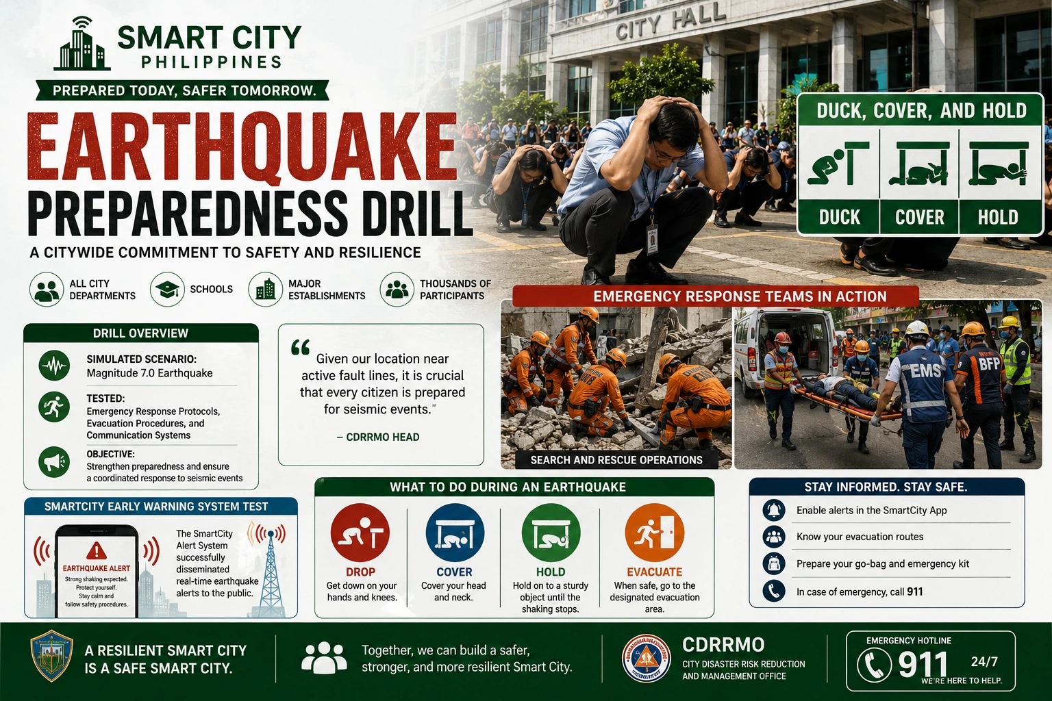 CDRRMO Conducts City-Wide Earthquake Preparedness Drill